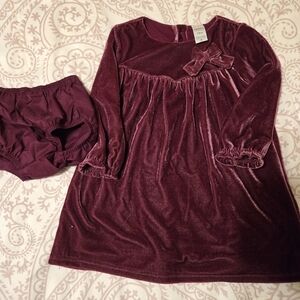 Carter's Purple Velvet Baby Dress with Bow